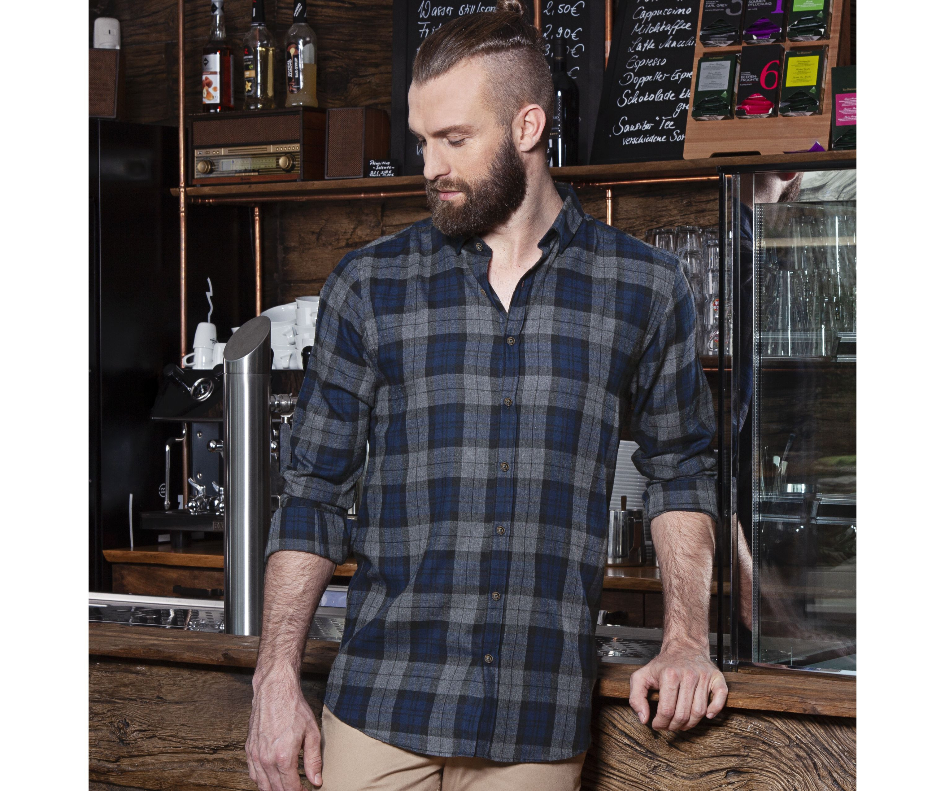 MEN'S CHECKED SHIRT URBAN-STYLE