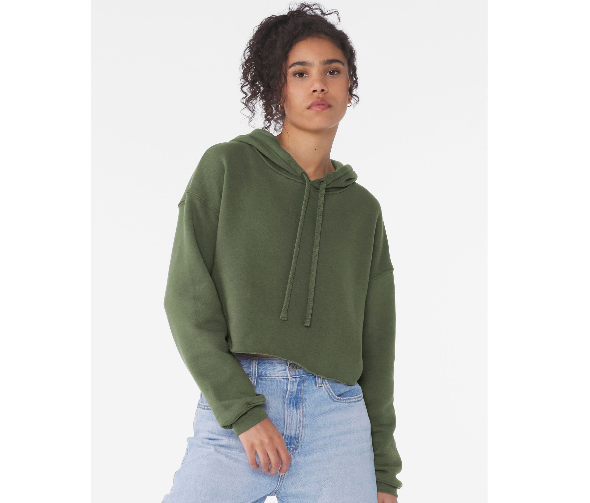 WOMEN'S CROPPED FLEECE HOODIE