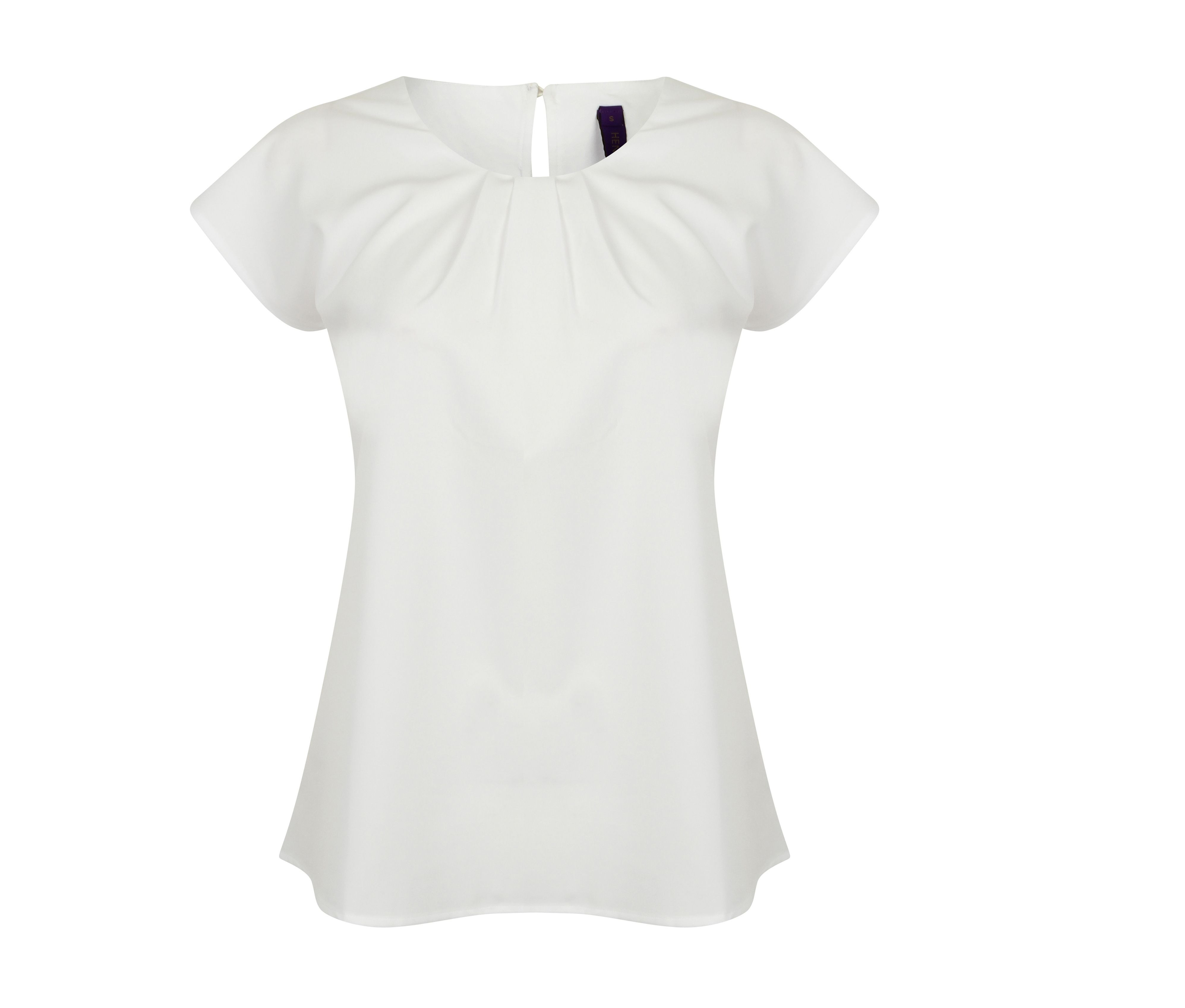 LADIES PLEAT FRONT S/S BLOUSE