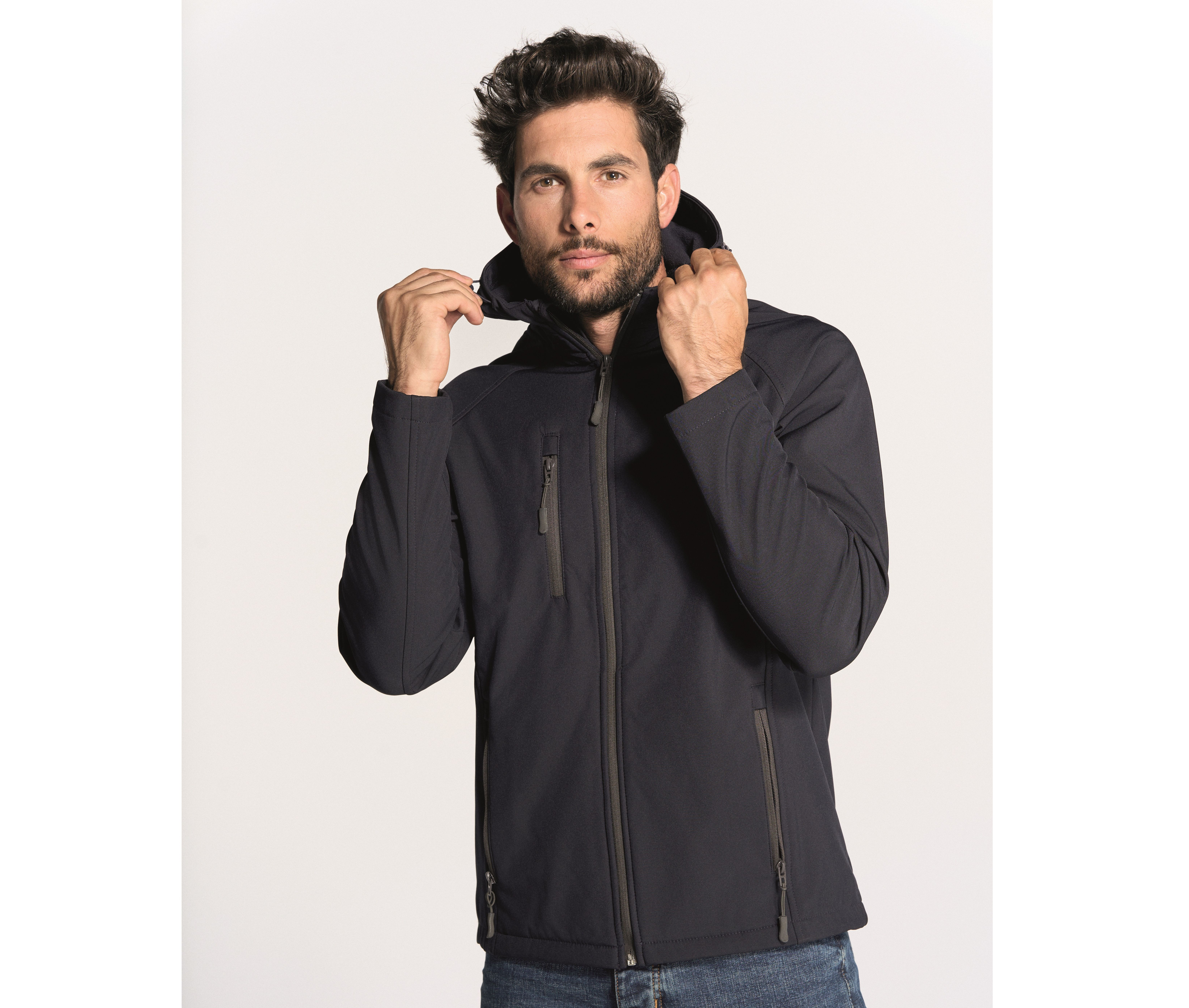 FULL ZIP SOFTSHELL JACKET HOODED