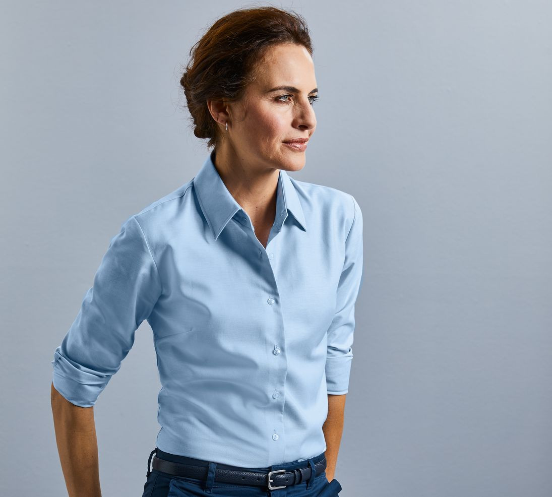 LADIES' LONG SLEEVE TAILORED OXFORD SHIRT