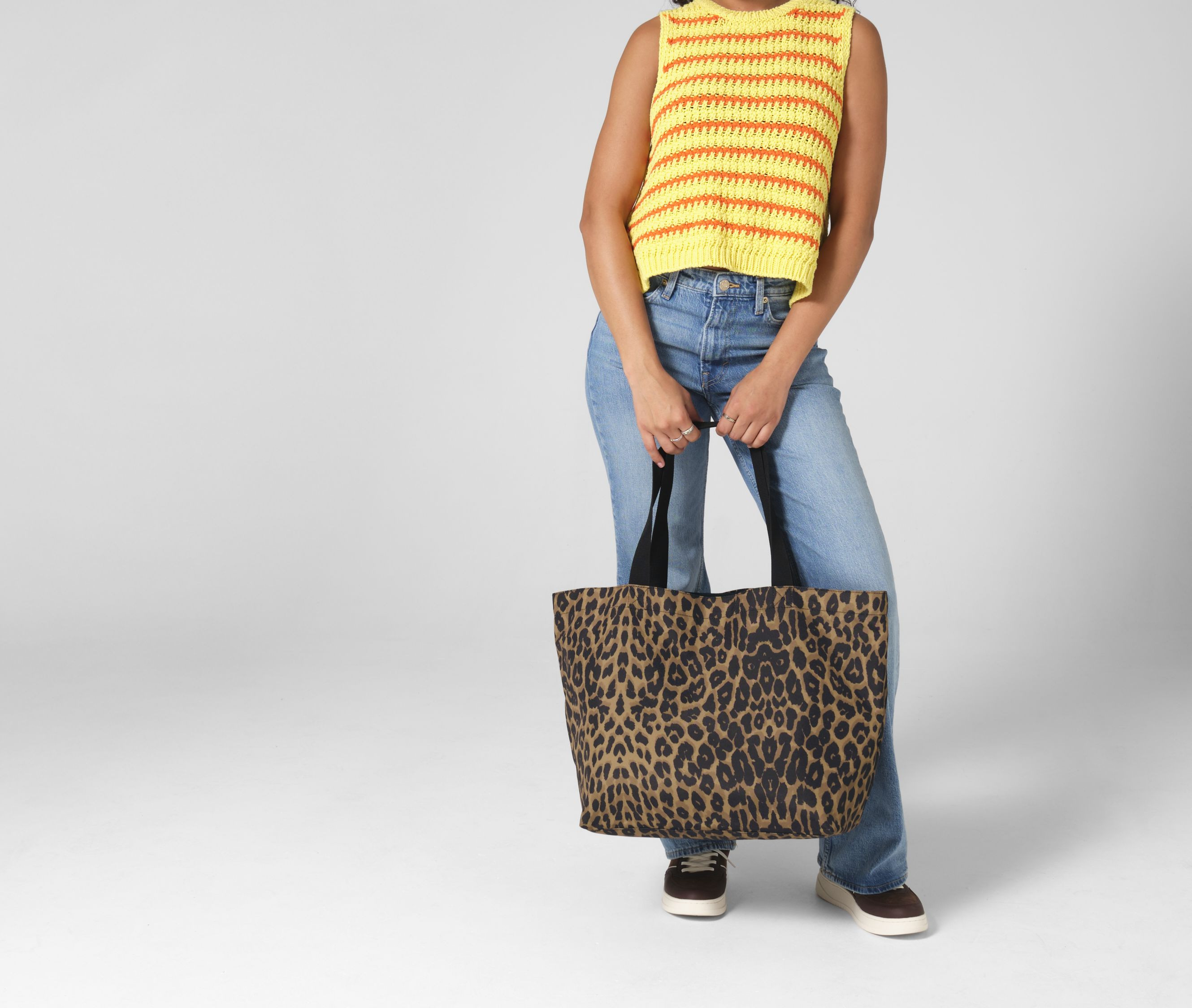 LEOPARD PRINT CARRYALL TOTE BAG
