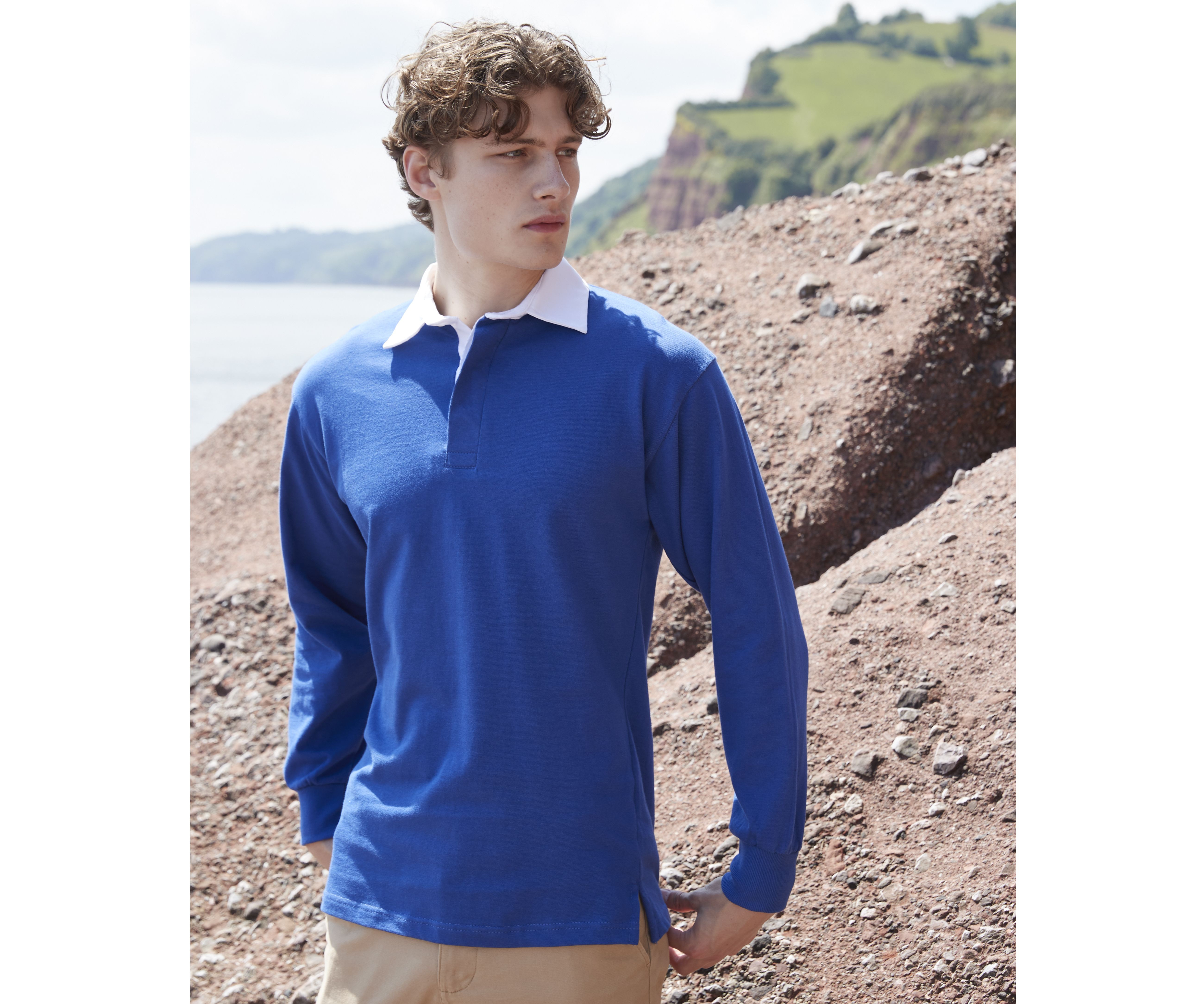 MEN'S LONG SLEEVED PLAIN RUGBY SHIRT