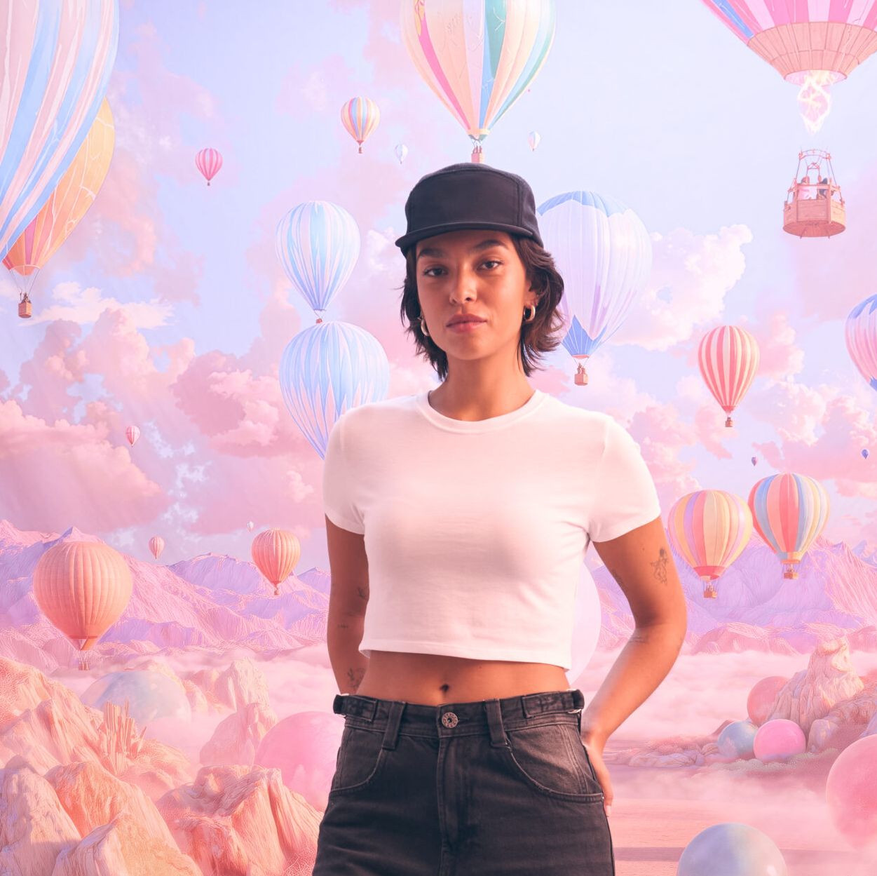 WOMEN' S TRI-BLEND CROPPED T