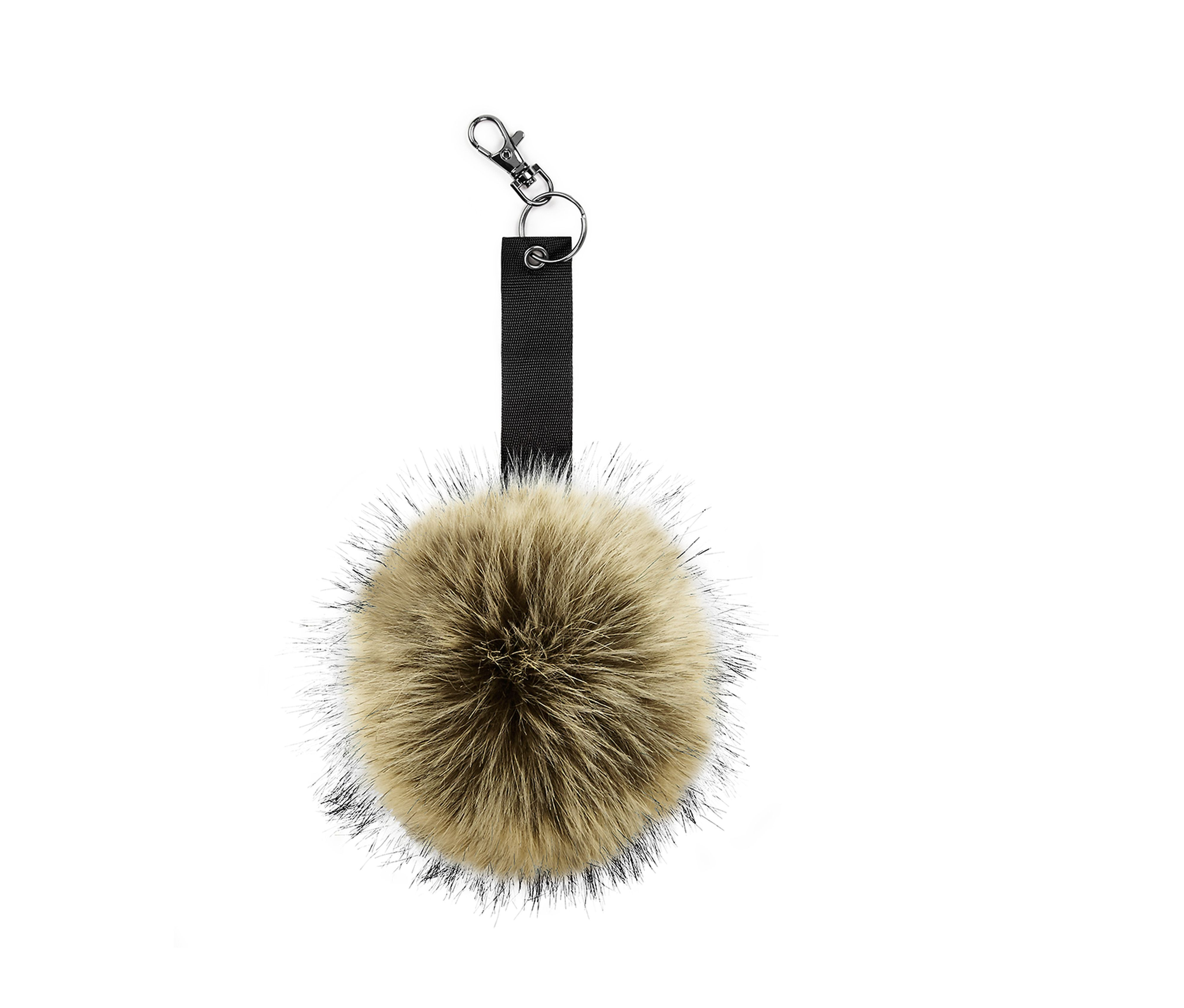 FAUX FUR POP POM KEY RING