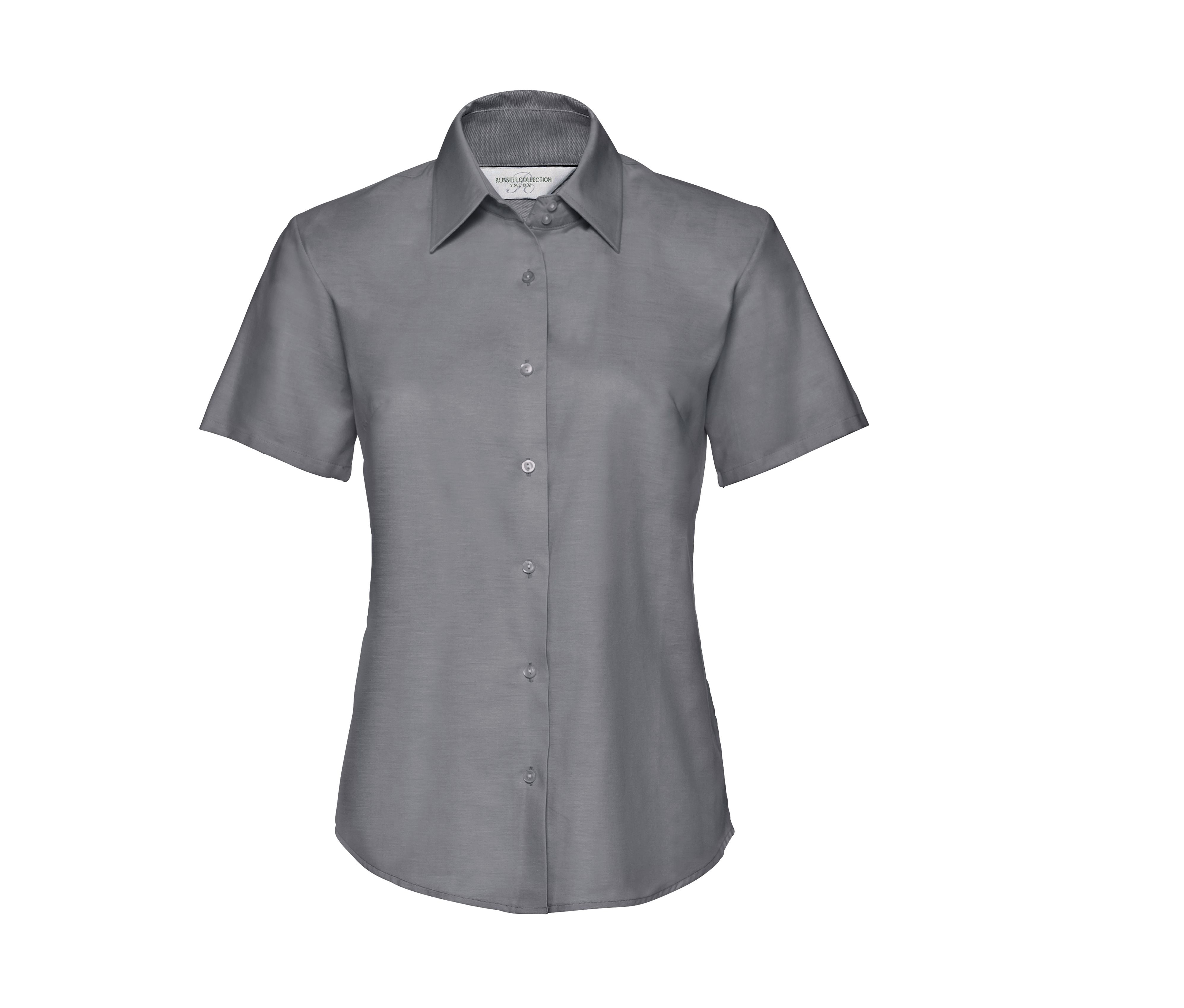 LADIES' SHORT SLEEVE TAILORED OXFORD SHIRT