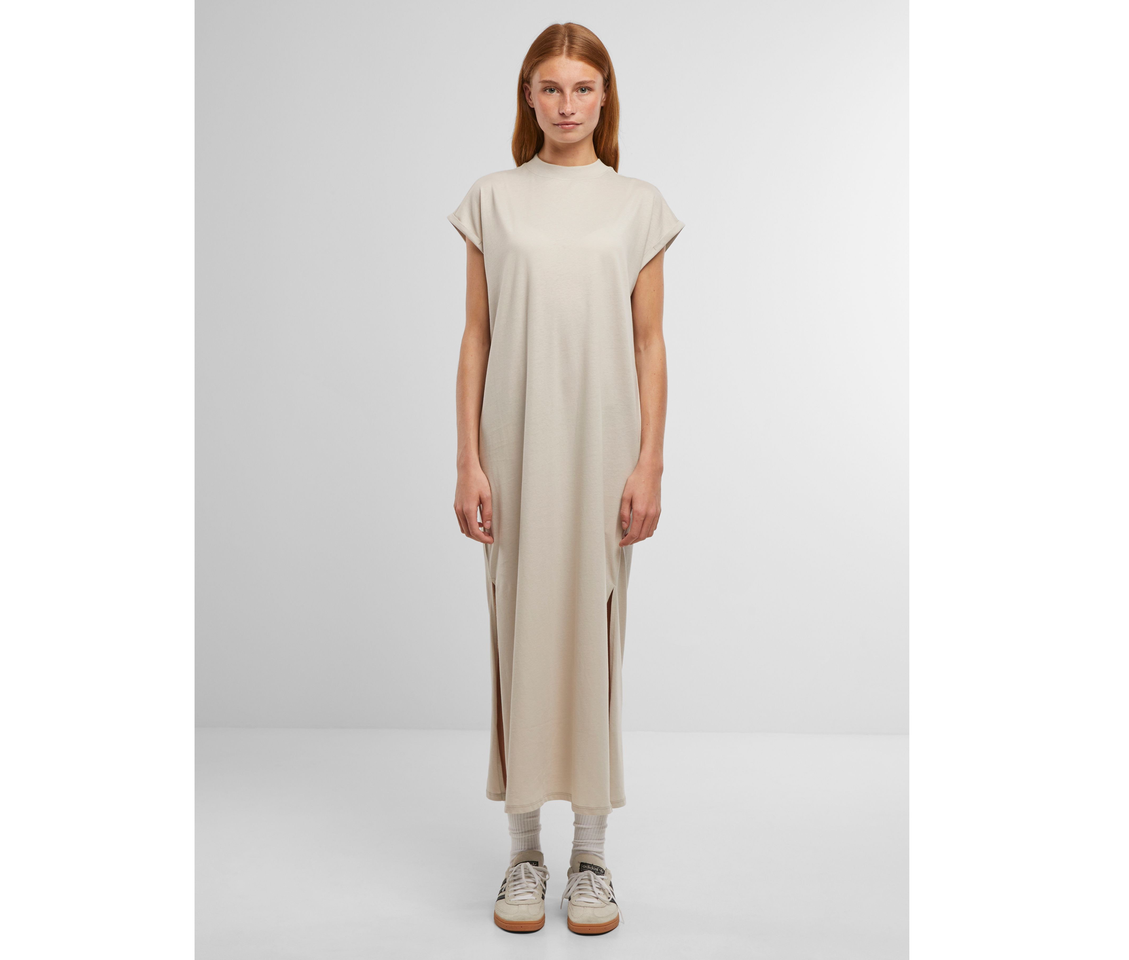 LADIES LONG EXTENDED SHOULDER DRESS