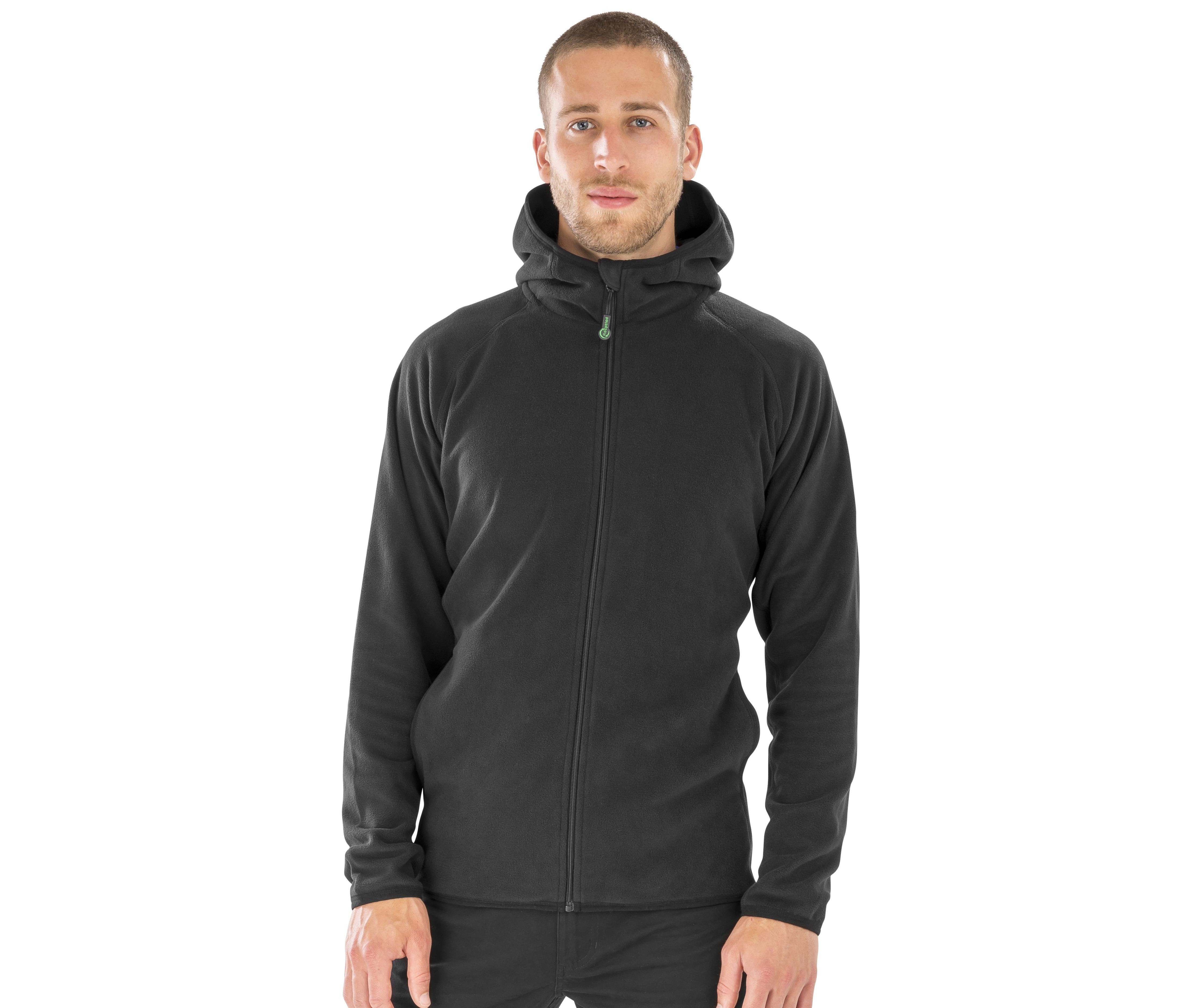 HOODED RECYCLED MICROFLEECE JACKET