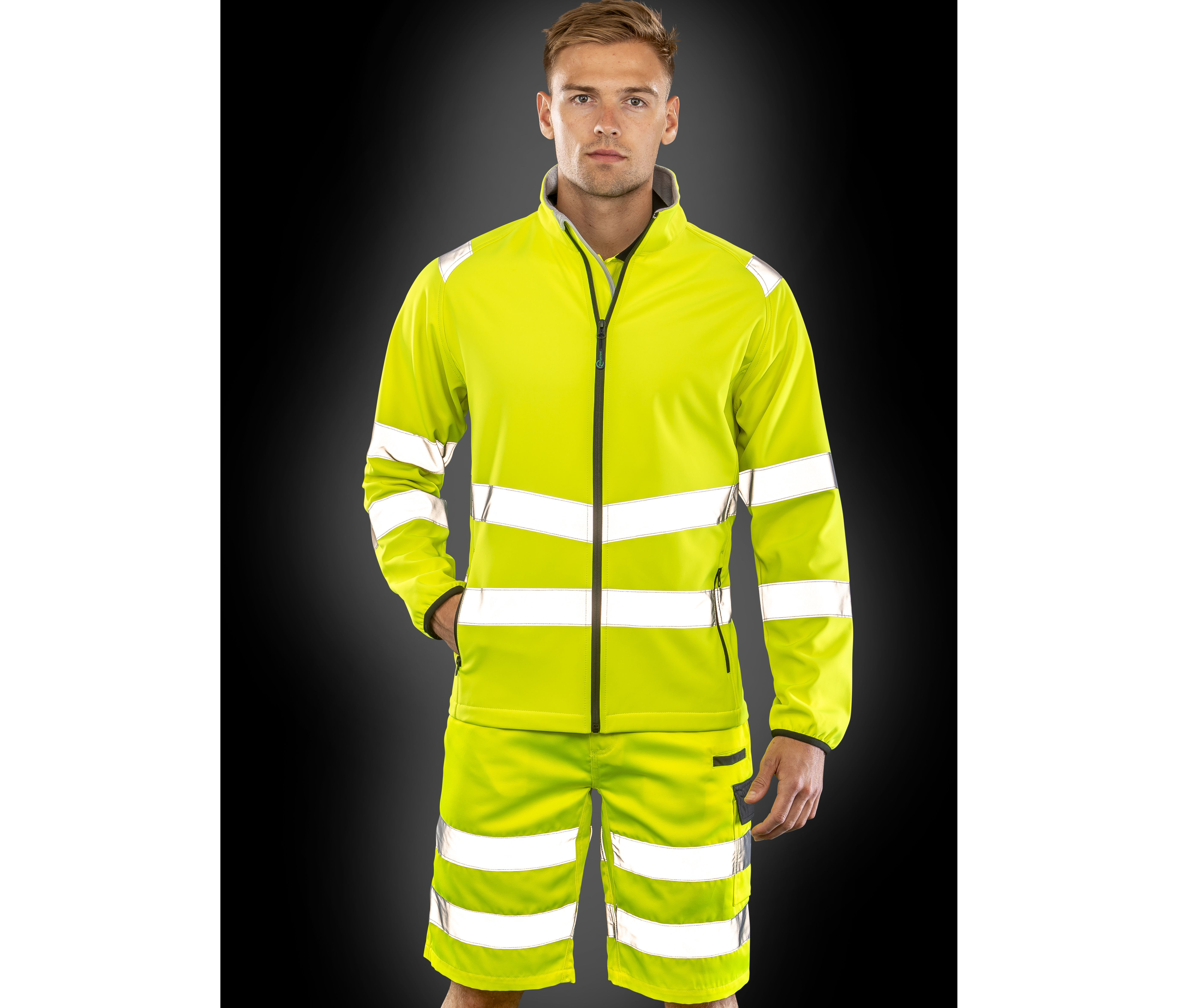 RECYCLED 2-LAYER PRINTABLE SAFETY SOFTSHELL