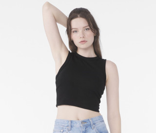WOMEN'S MICRO RIB MUSCLE CROP TANK
