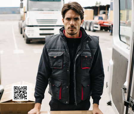 GILET MATELASSÉ BICOLORE MULTIPOCHES