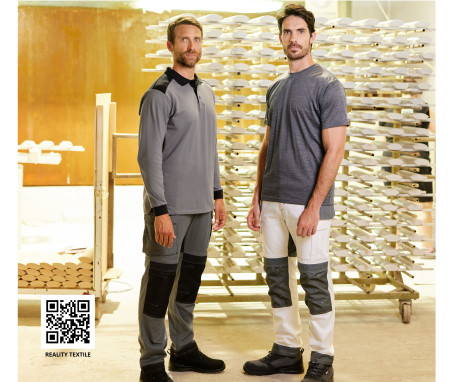 PANTALON BICOLORE CANVAS STRETCH