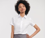 LADIES' SHORT SLEEVE TAILORED HERRINGBONE SHIRT