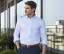 MEN'S LONG SLEEVE TAILORED CONTRAST HERRINGBONE SHIRT