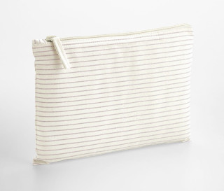 STRIPED ORGANIC COTTON ACCESSORY POUCH